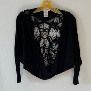 Batwing Crocheted Open back Shrug